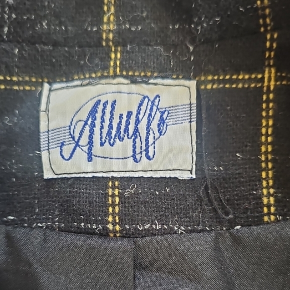 VINTAGE Stylish Black Plaid Blazer - Picture 2 of 6